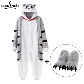 Cat Onesie With Slippers | Adult Size