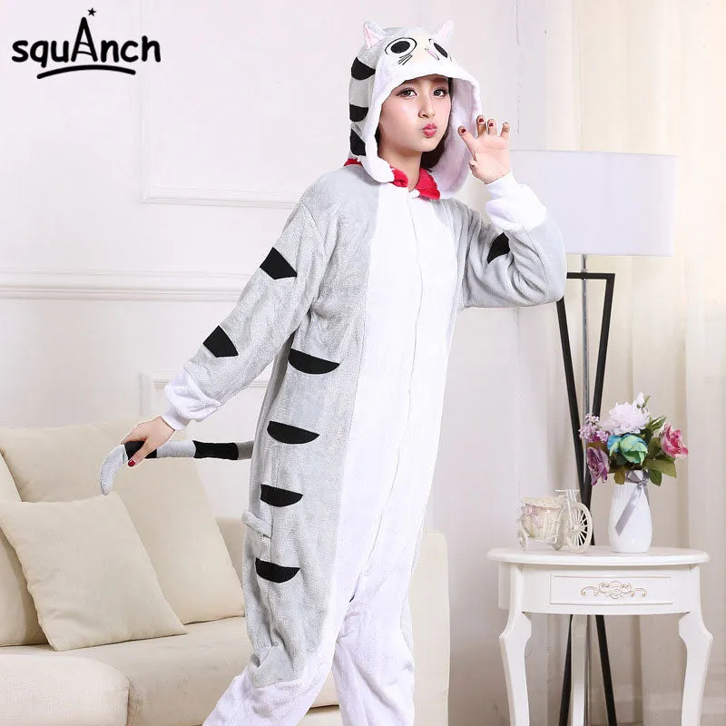 Cat Onesie With Slippers | Adult Size