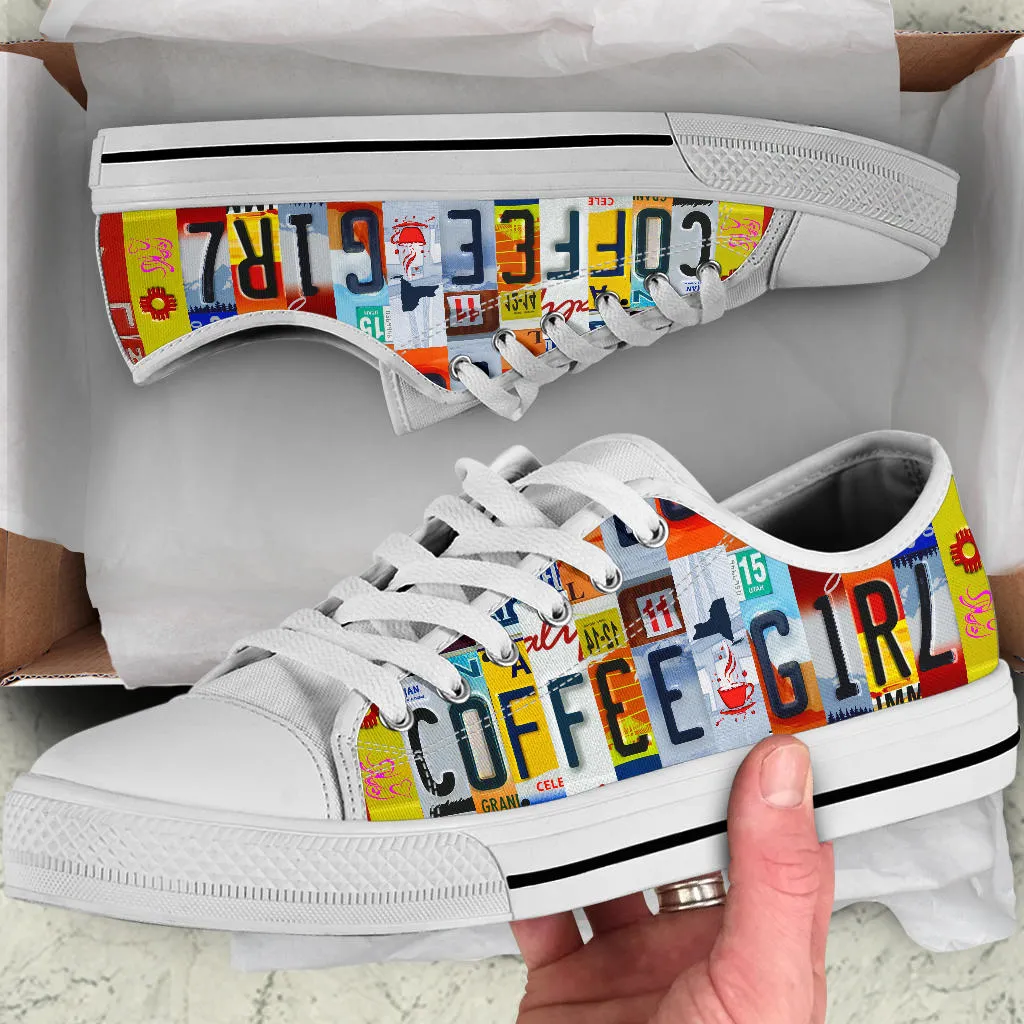 Coffee Girl License Plate Shoe