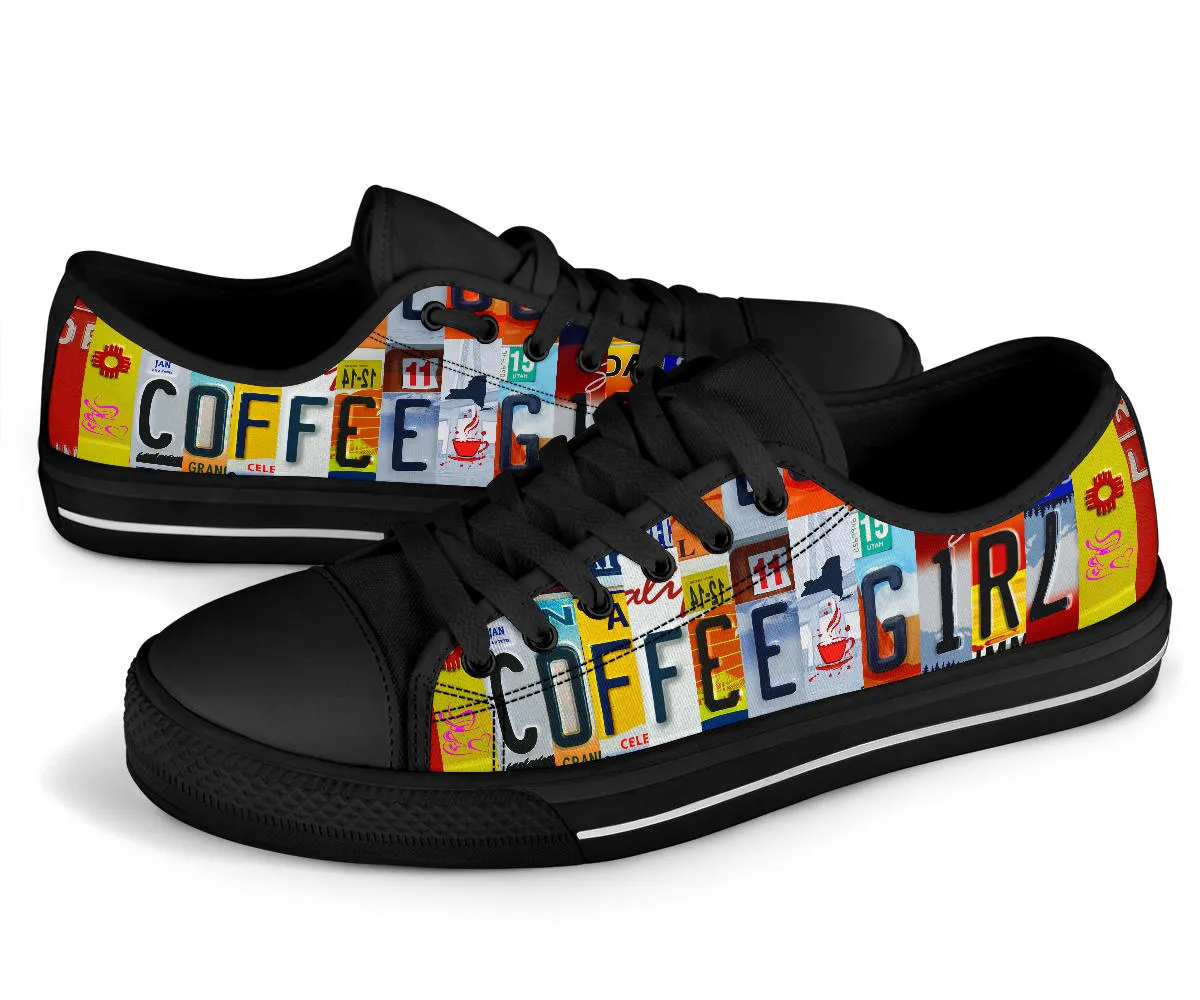 Coffee Girl License Plate Shoe