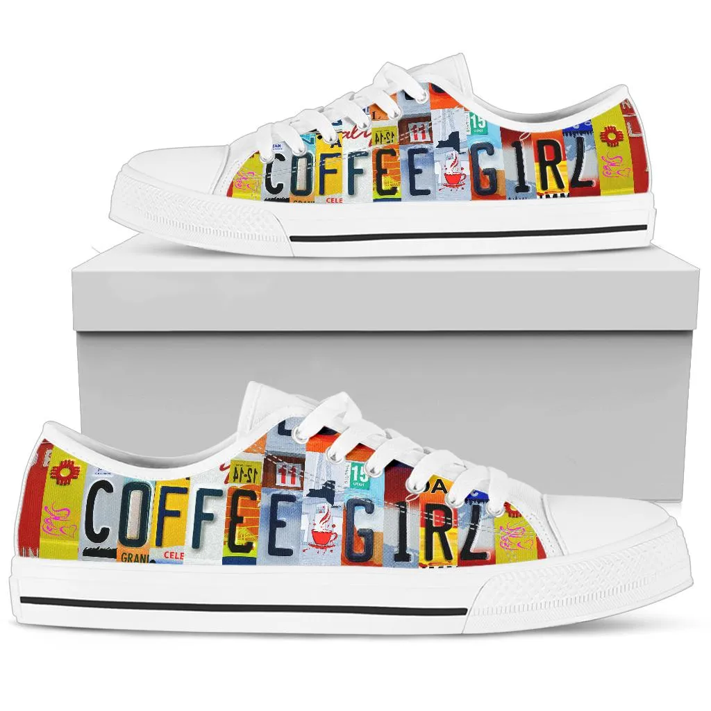 Coffee Girl License Plate Shoe