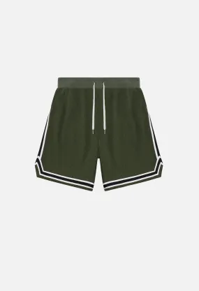 Corduroy Basketball Shorts / Olive