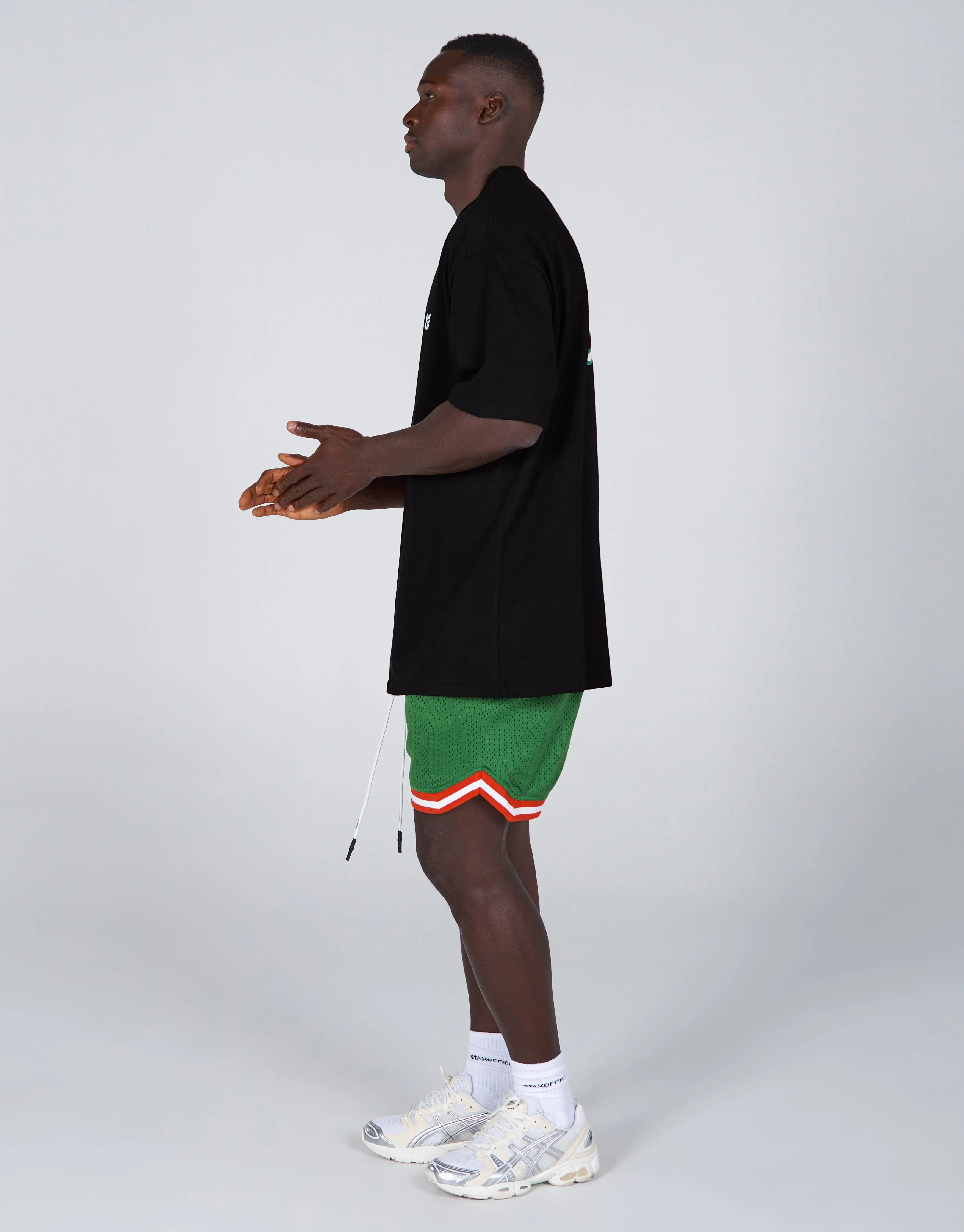 Court Drip Basketball Tee - Black & Green