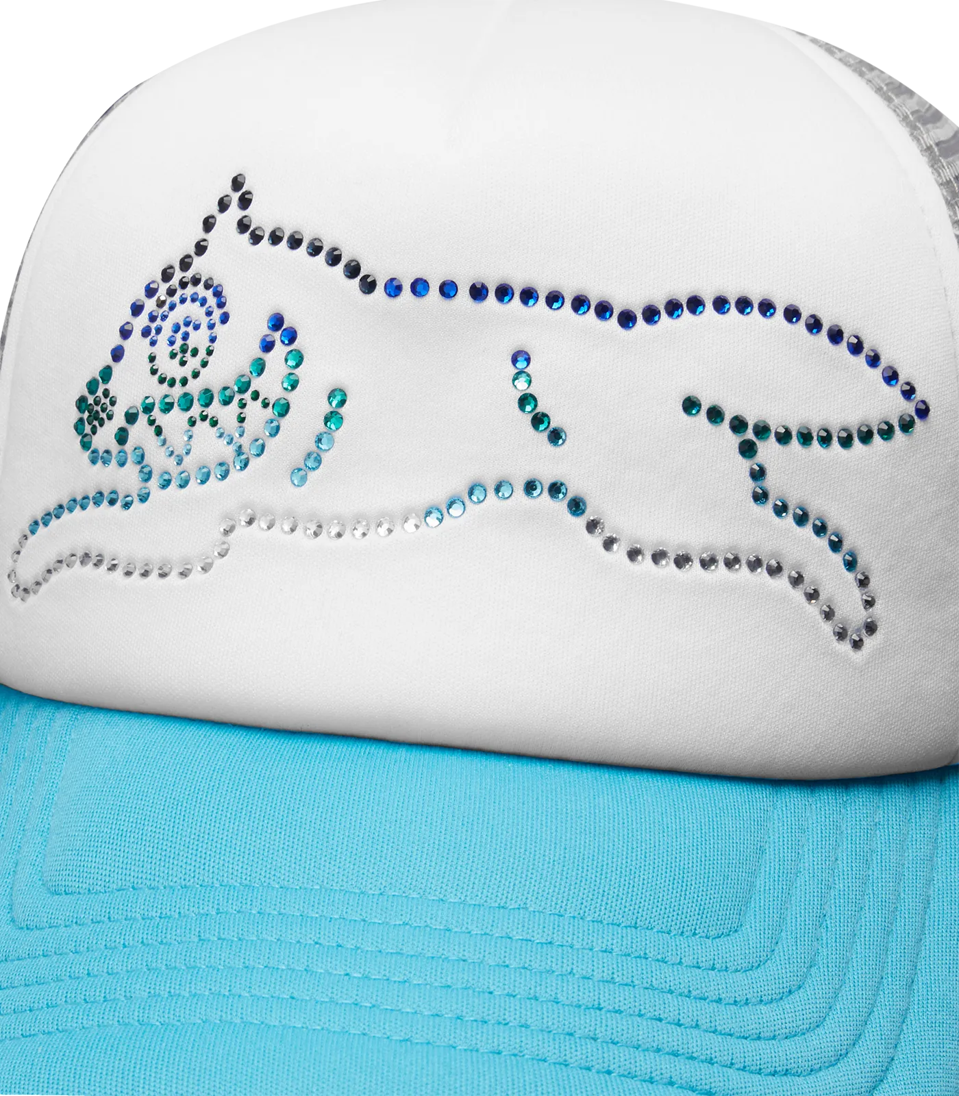 CRYSTAL RUNNING DOG TRUCKER CAP - BLUE