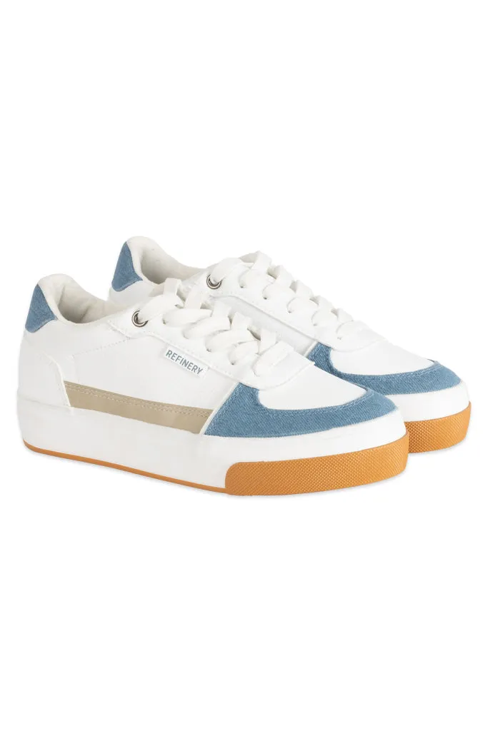 Denim Detail Court Sneaker _ 148630 _ White