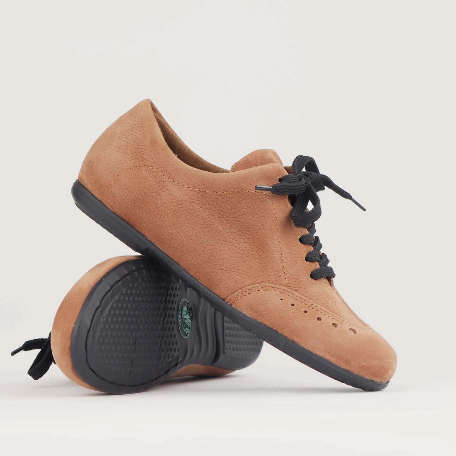 Flat Lace-up Sneaker in Tobacco - 12727