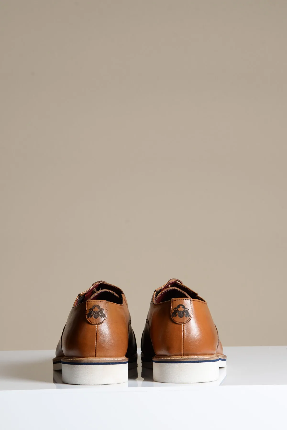 GAVIN - Tan Leather Cap Toe Oxford Shoe