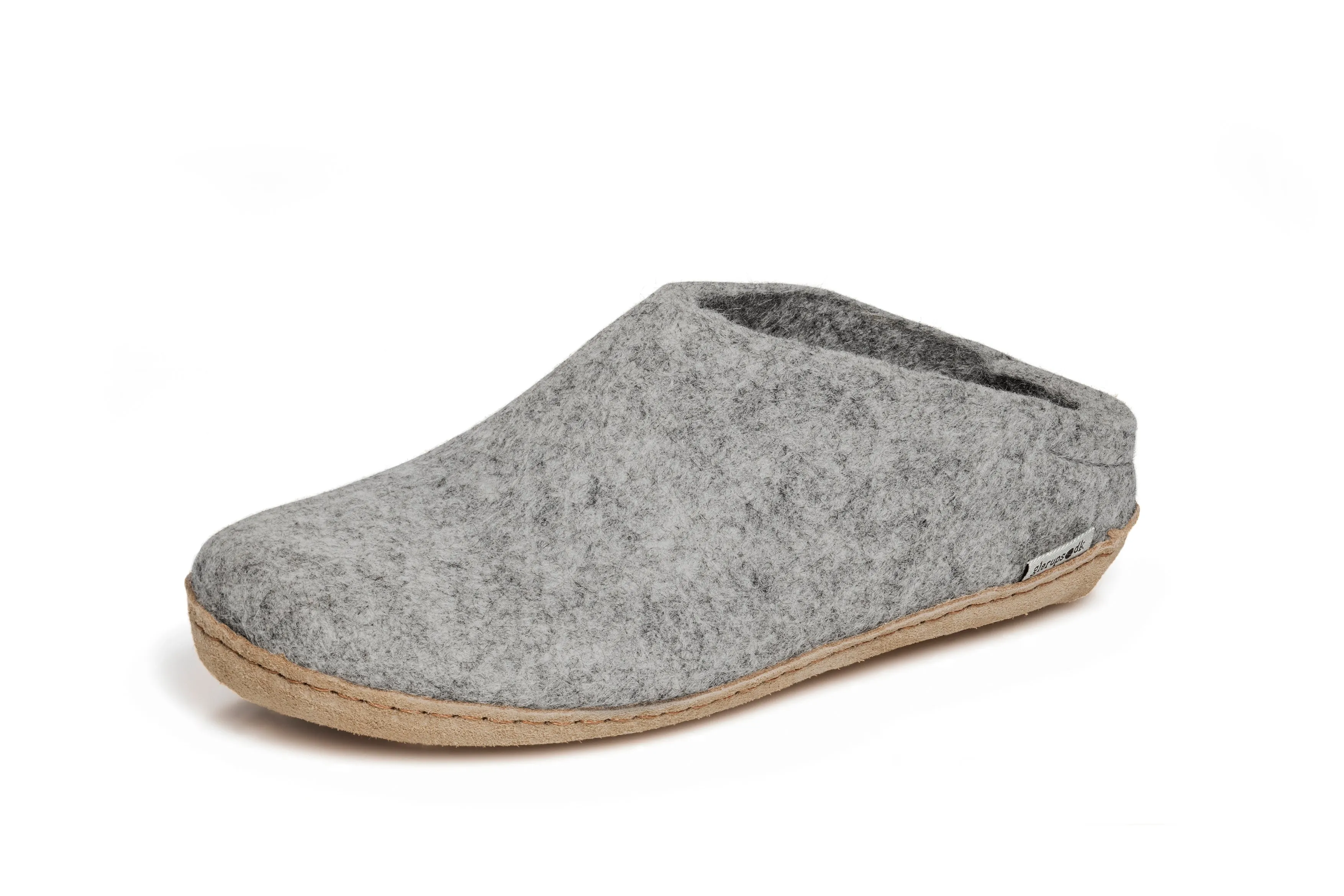 Glerups Unisex Slippers - Leather Soles - Grey