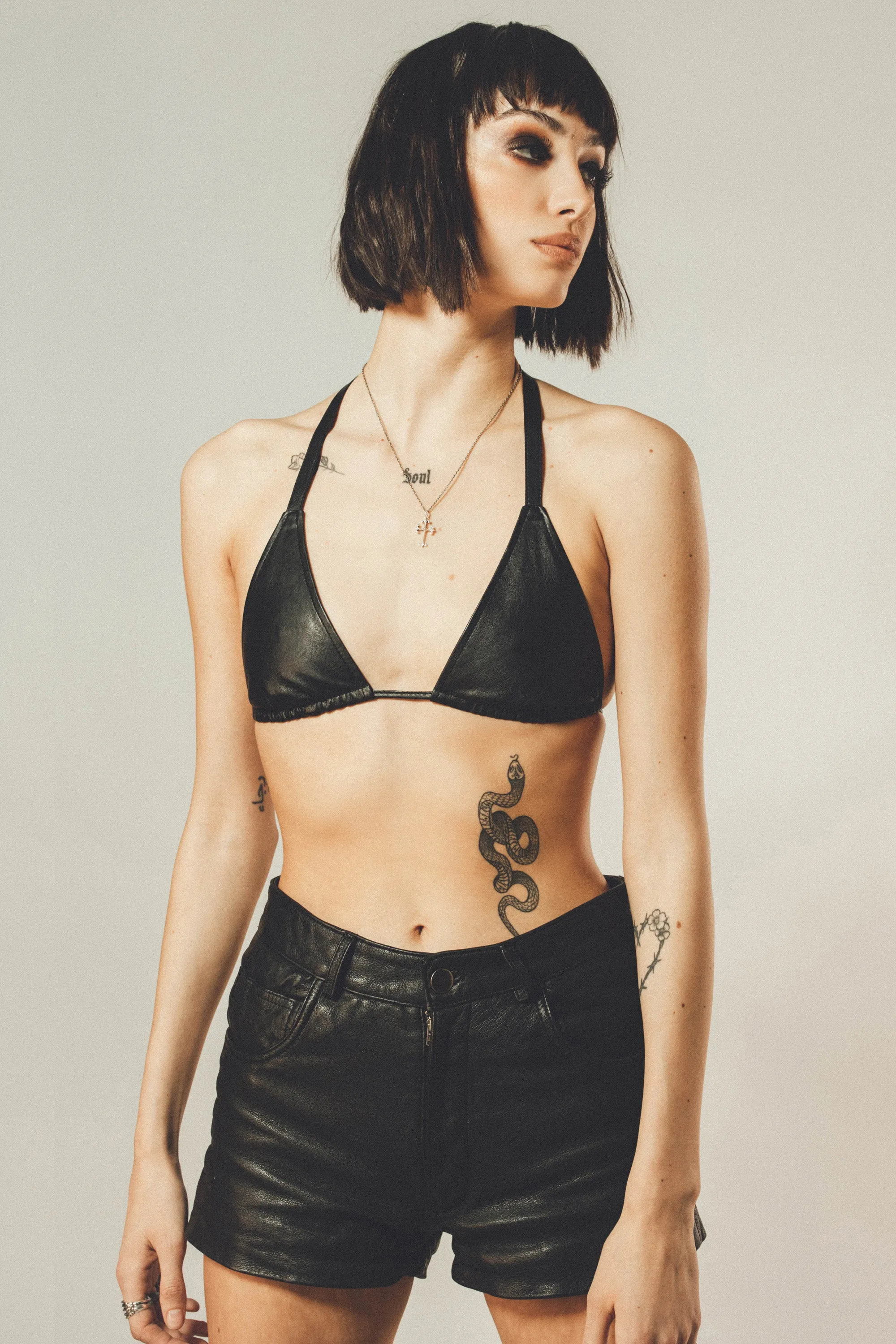 Leather Bra | Black