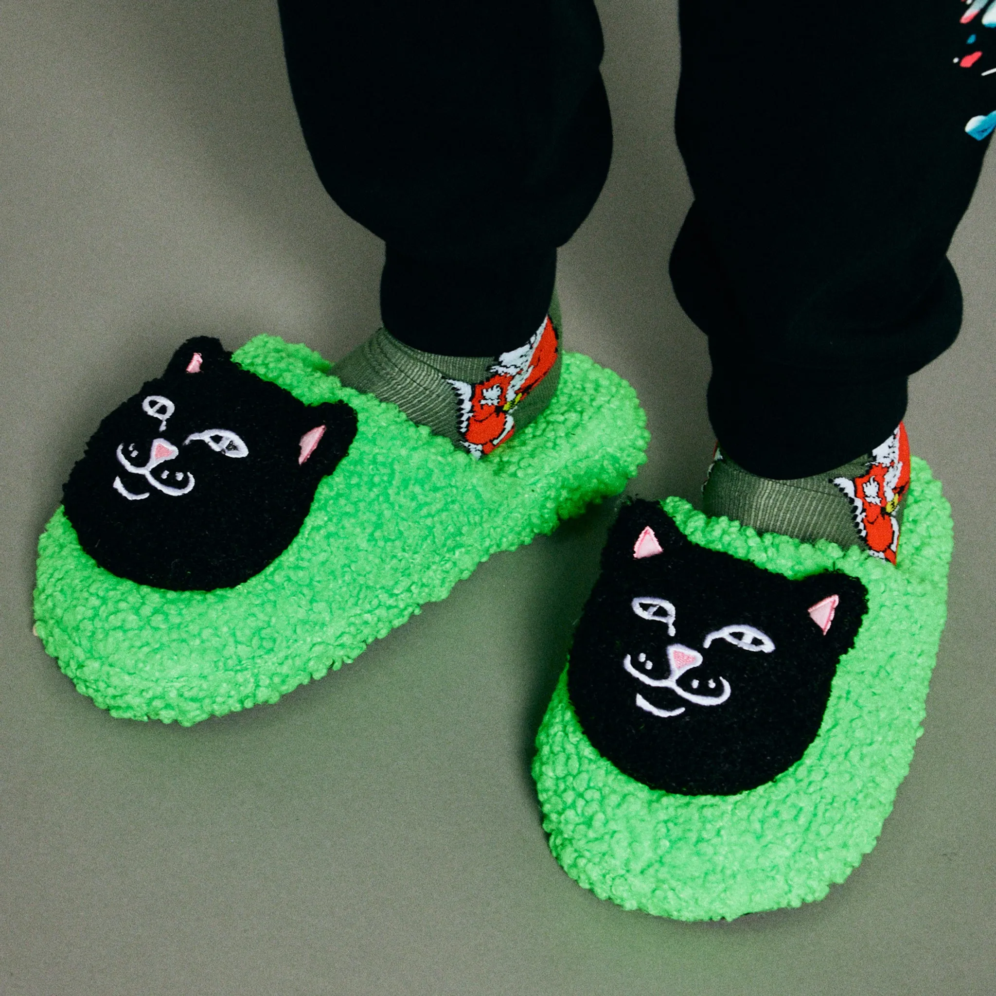 Lord Jermal Plush Face House Slippers (Green)