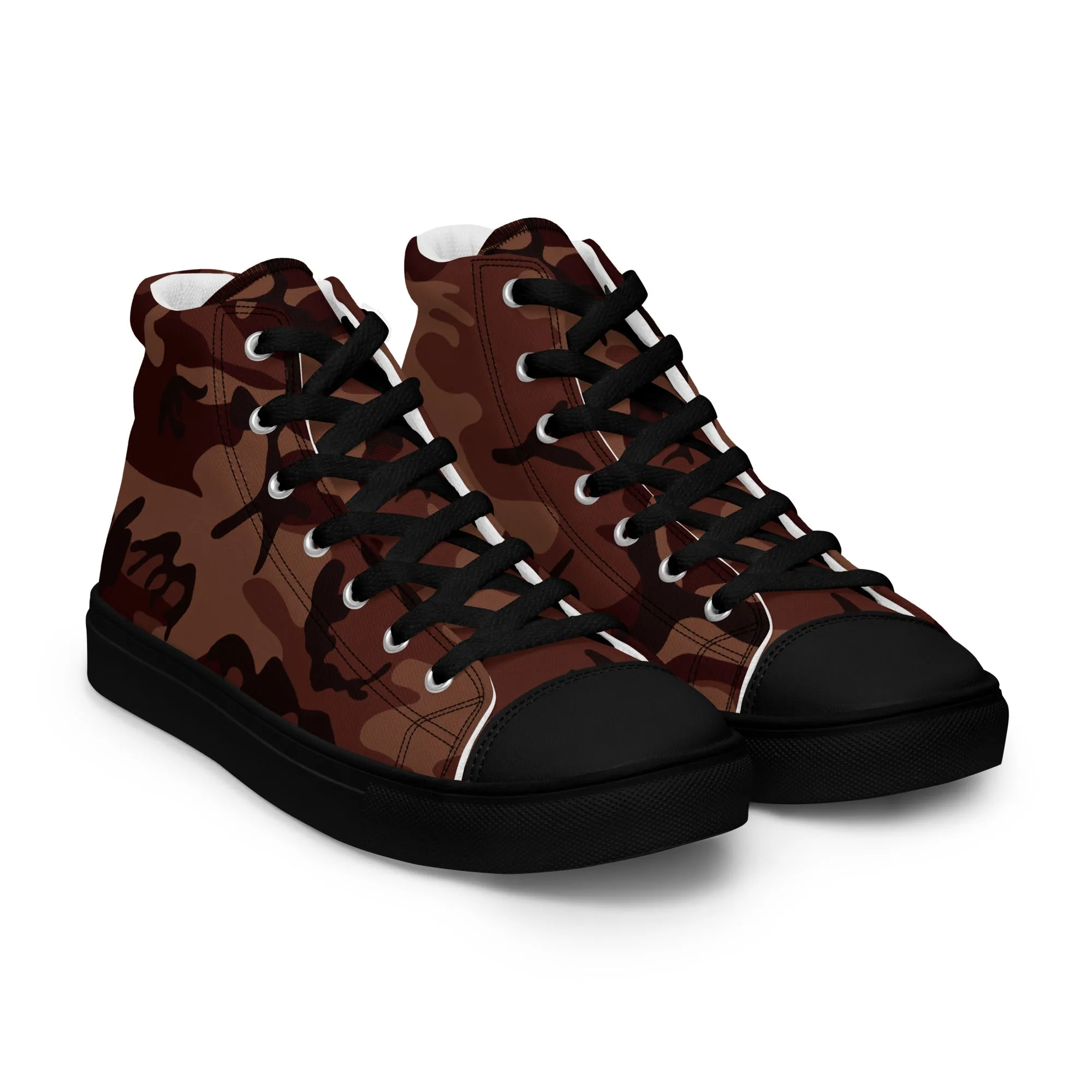 Men’s high top canvas shoes Burgundy Camo