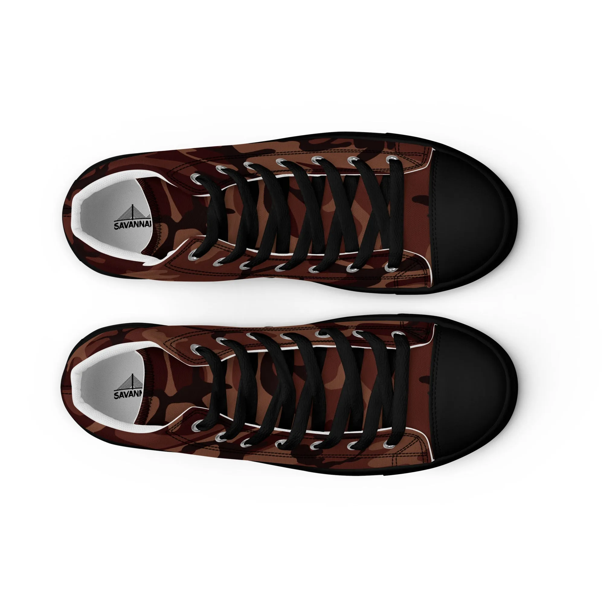 Men’s high top canvas shoes Burgundy Camo