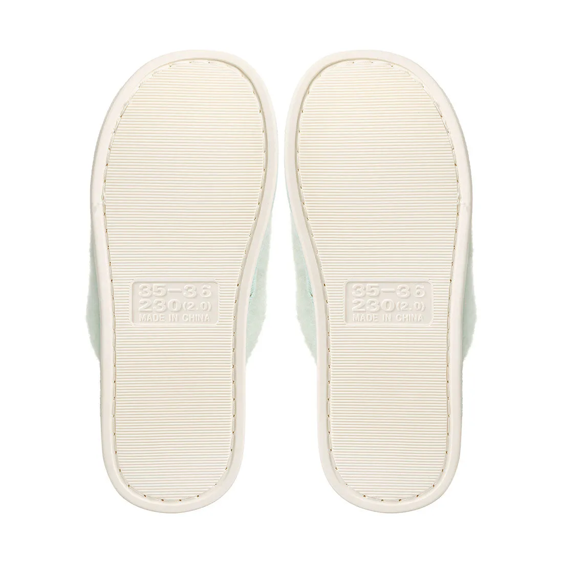 MINISO Marshmallow Cotton Slippers for Women(Green,35-36)