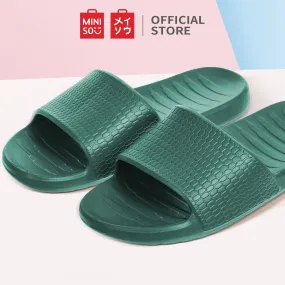 MINISO Men's Honeycomb Pattern Soft Sole Bathroom Slippers(Olive Green,41-42)