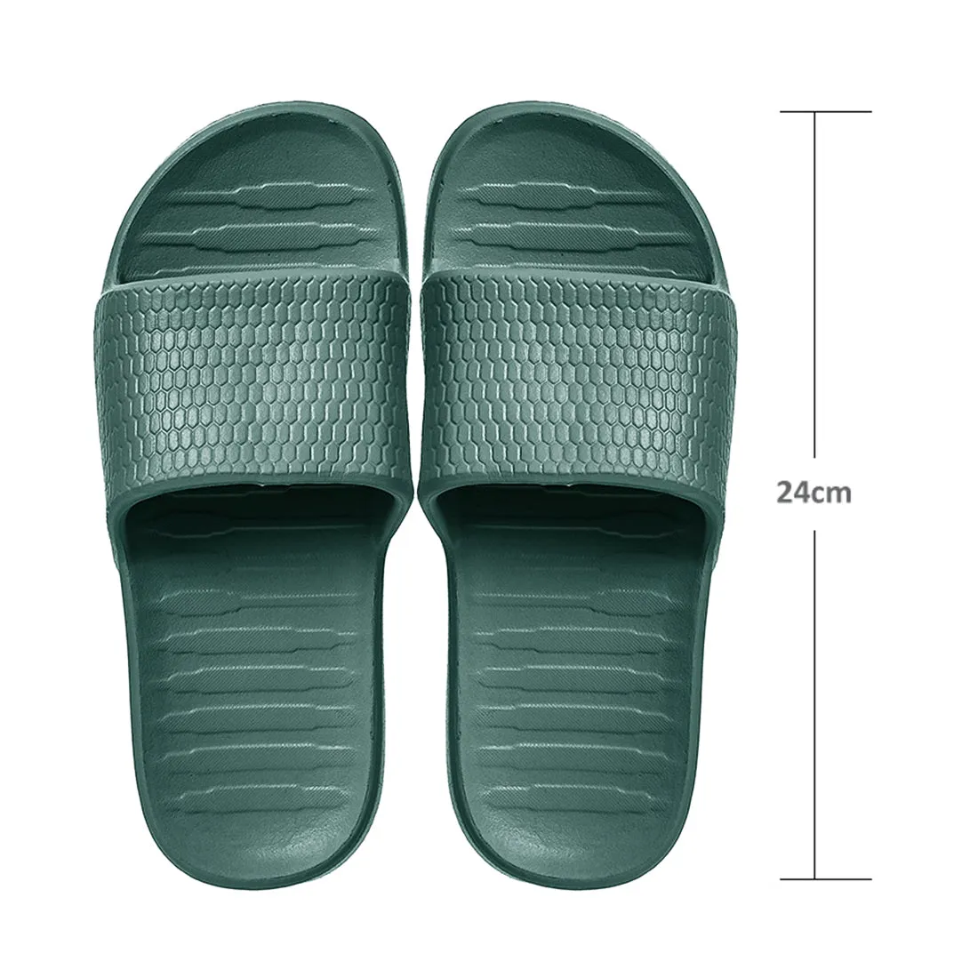 MINISO Men's Honeycomb Pattern Soft Sole Bathroom Slippers(Olive Green,41-42)