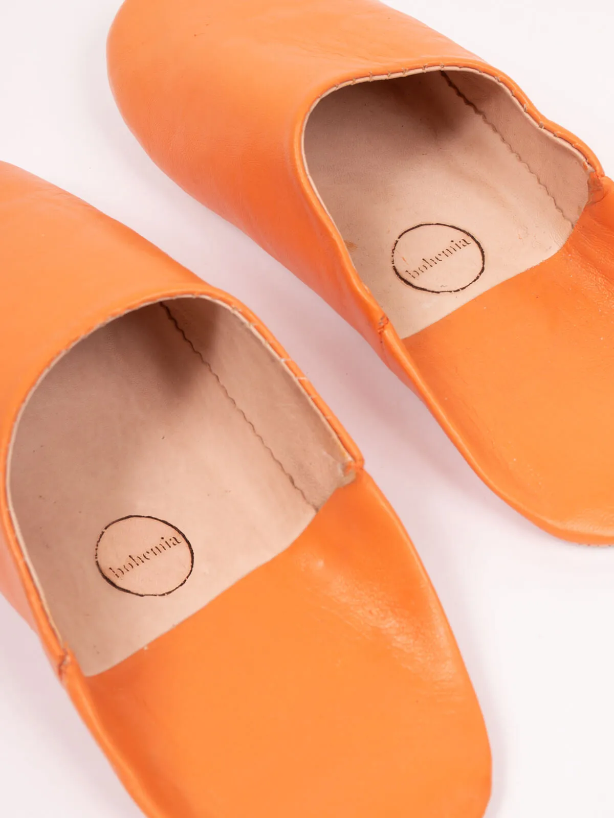 Moroccan Babouche Basic Slippers, Clementine