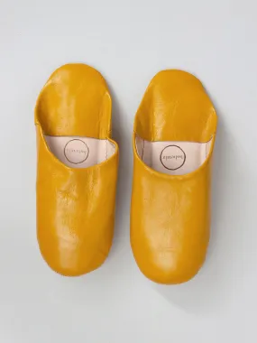 Moroccan Babouche Basic Slippers, Mustard