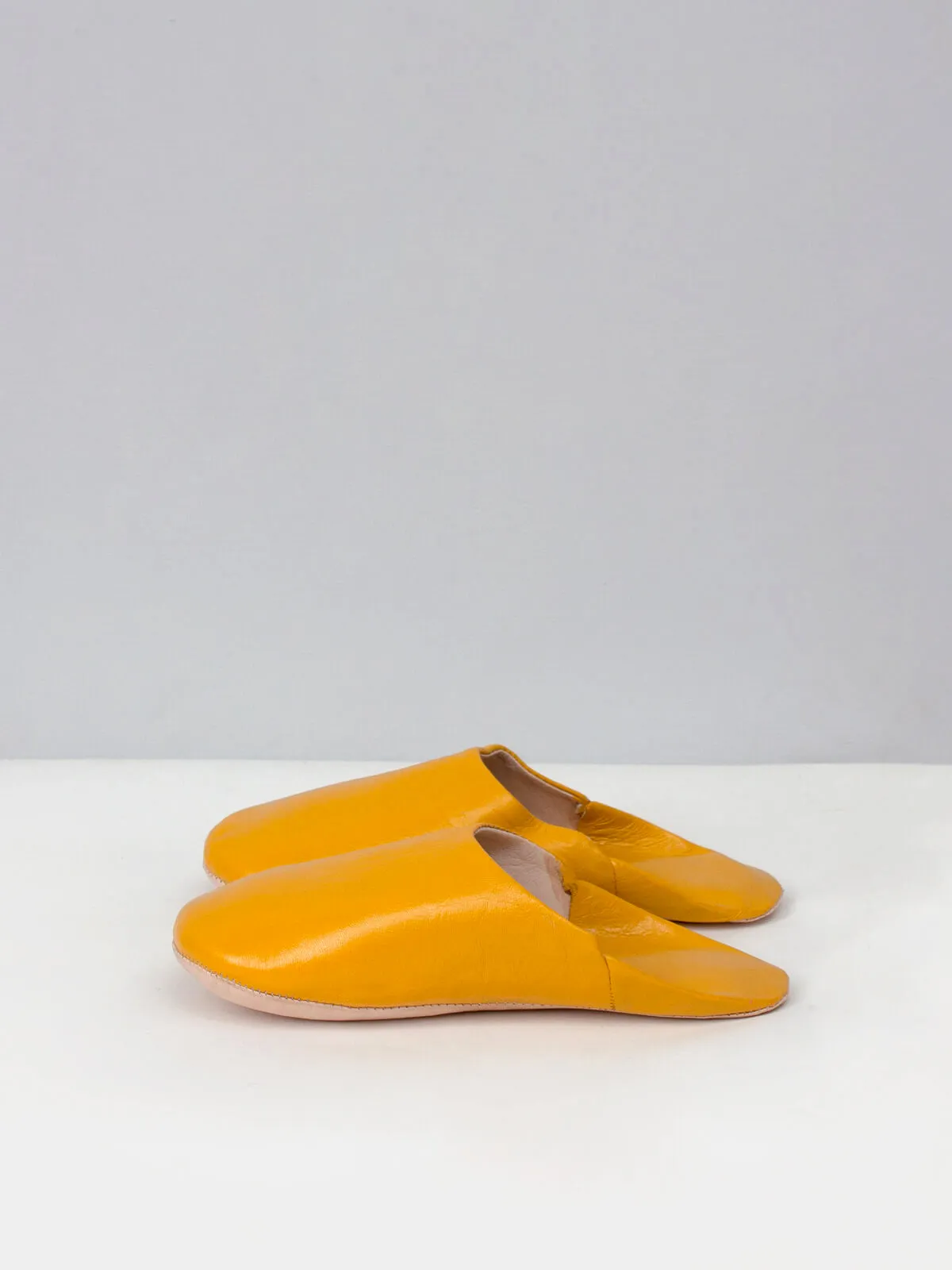 Moroccan Babouche Basic Slippers, Mustard