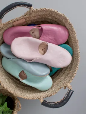 Moroccan Basic Babouche Slippers - Seconds, Small (Assorted Colours)