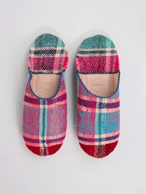 Moroccan Boujad Basic Babouche Slippers, Essaouira Check