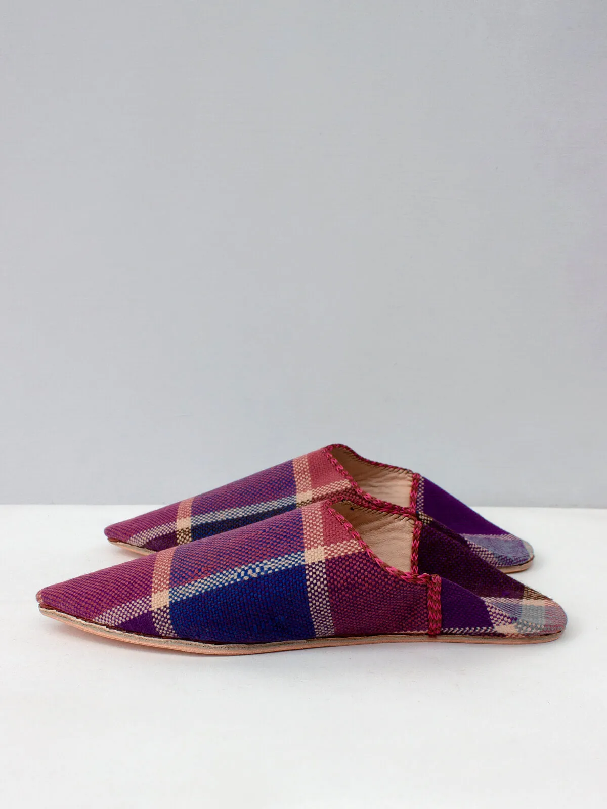 Moroccan Boujad Pointed Babouche Slippers, Purple Rain