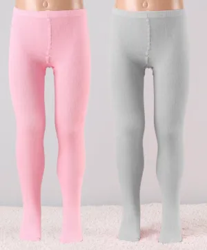 Mustang Combo Of 2 Cotton Blend Stockings: Pink & Grey