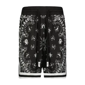 PAISLEY VISCOSE BASKETBALL SHORT