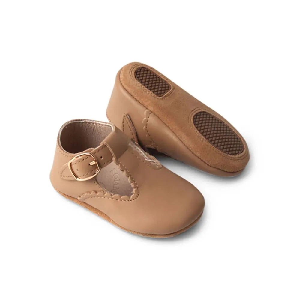 Peanut Leather Baby T Bar Shoe