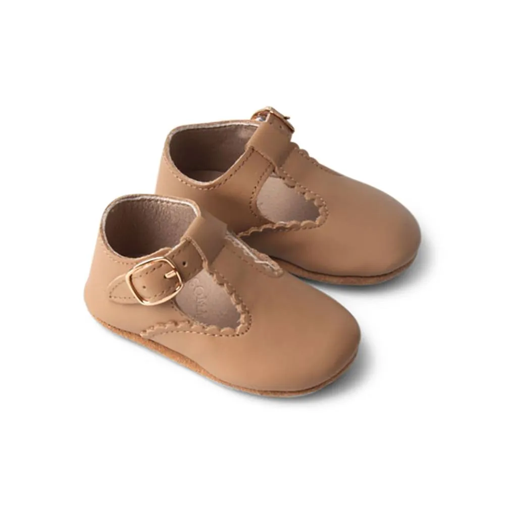 Peanut Leather Baby T Bar Shoe