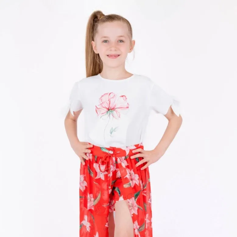 Pink Flower Girls Casual Set