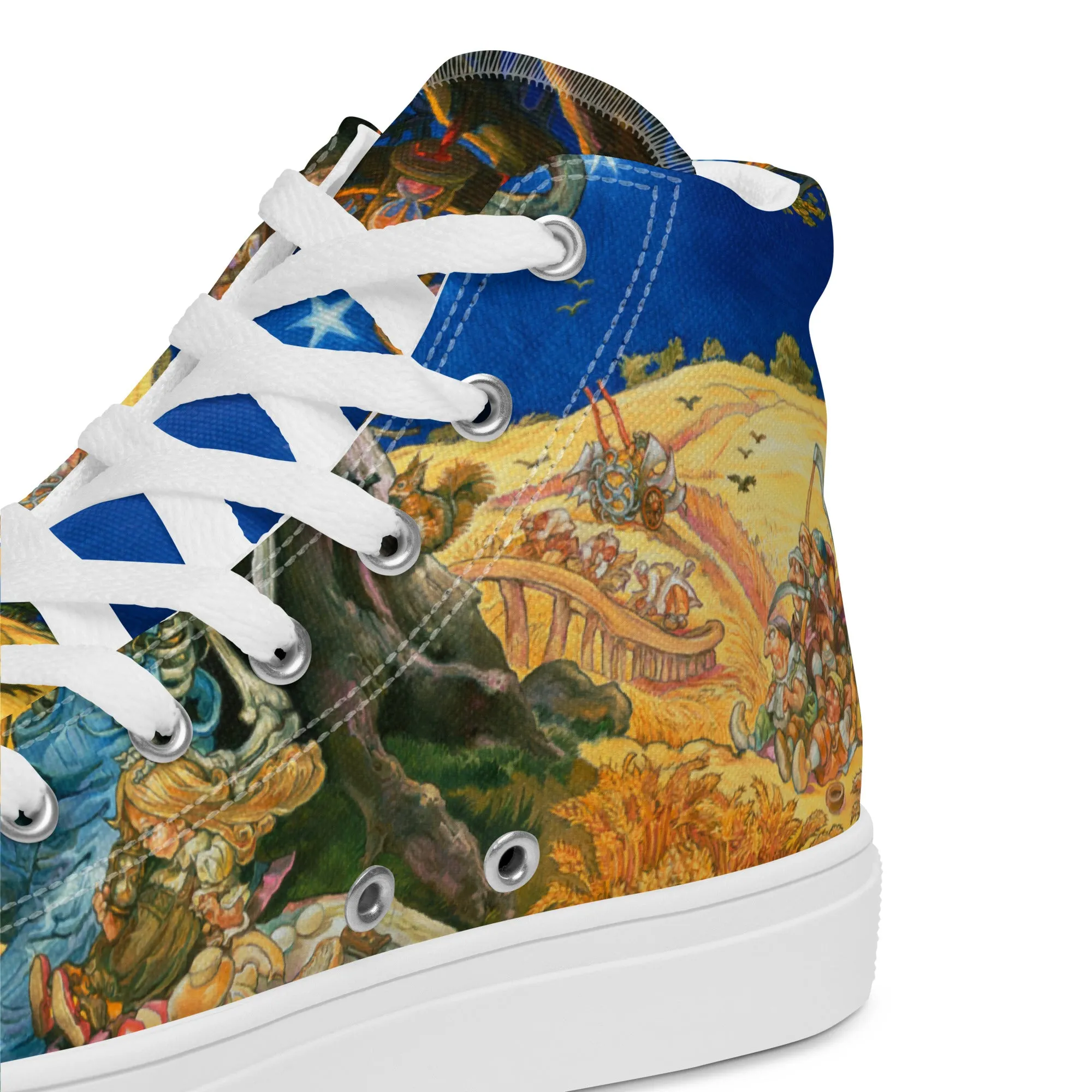 Reaper Man Men’s high top canvas shoes - Free shipping! *US SIZES SHOWN! USE CHART!