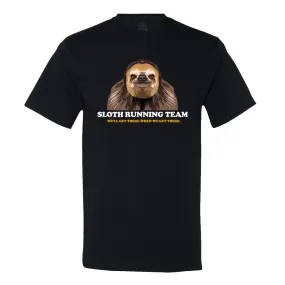 Sloth Running Team Men's Or Women's Black Shirt