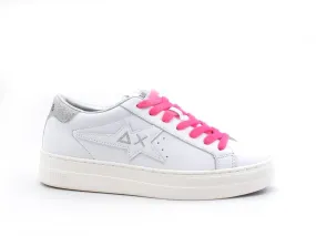 SUN68 Betty Sneaker Running Retro Glitter Bianco Z41232