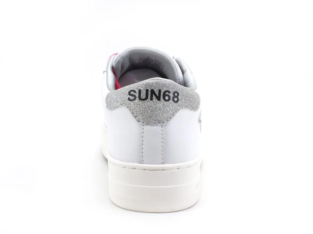 SUN68 Betty Sneaker Running Retro Glitter Bianco Z41232