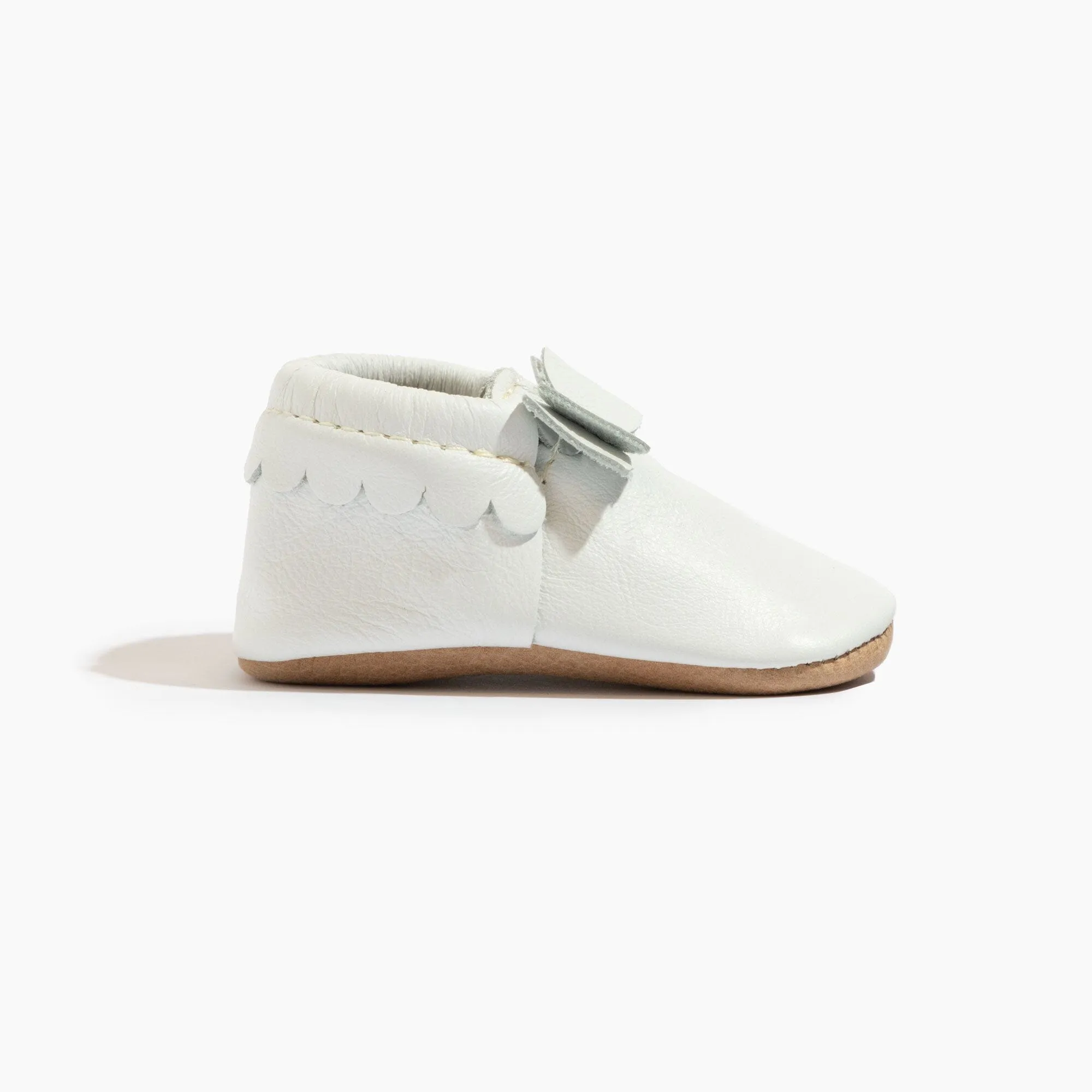 Toasted Bright White Bow Baby Shoe