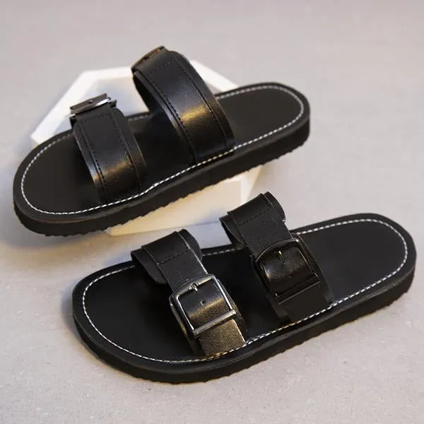 Women's Casual Belt Buckle Thick Soled Slippers 82127561S