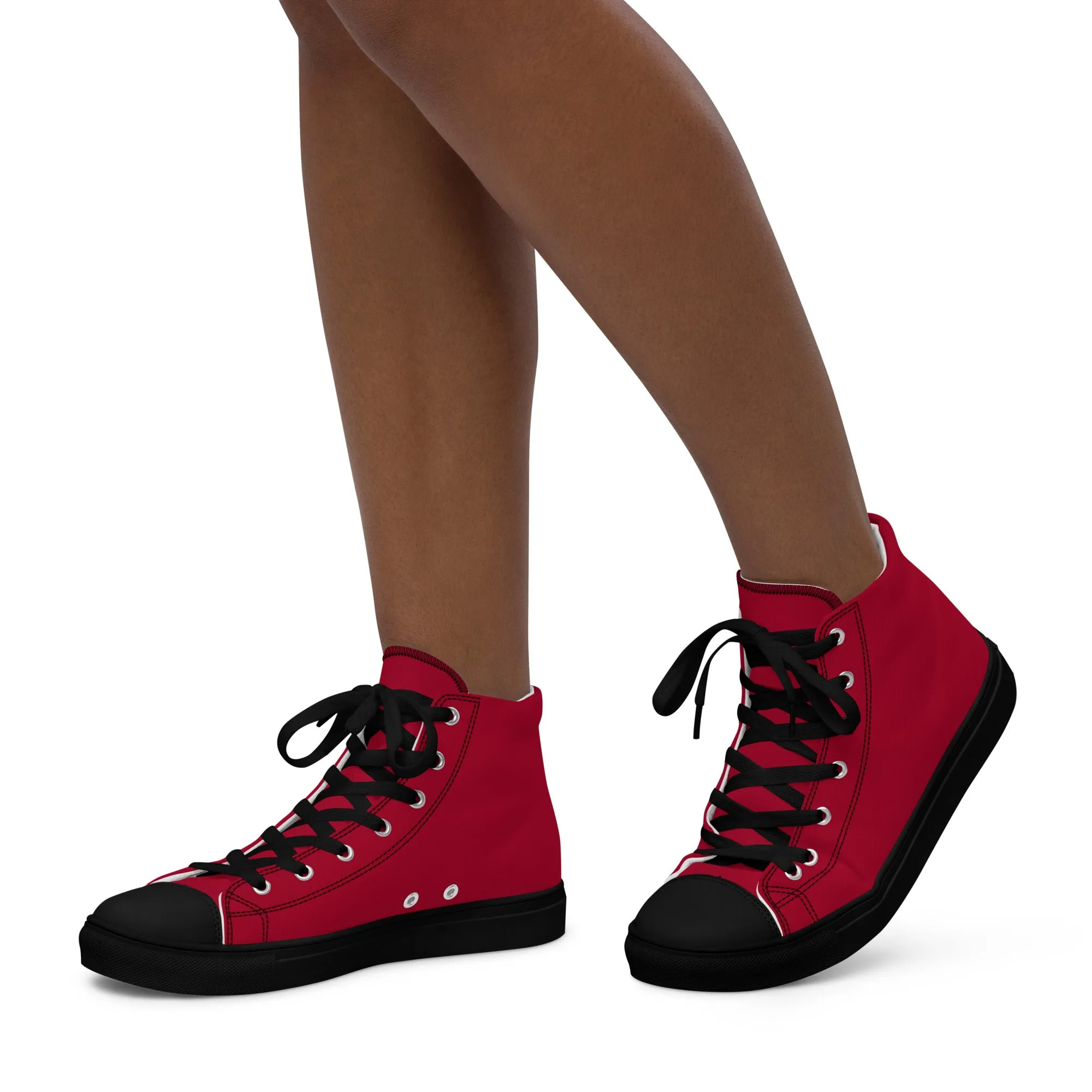 Women’s high top canvas shoes Carmine/Black