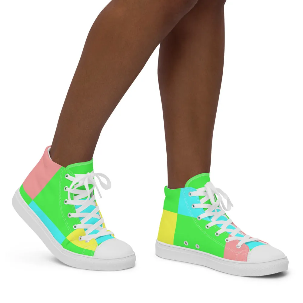 Women’s high top canvas shoes Pastel