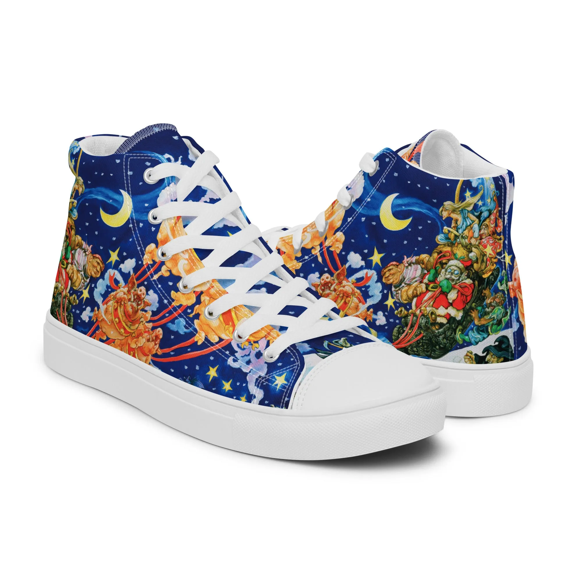 Women’s Hogfather High Top Canvas Shoes - Free Shipping *US SIZES SHOWN! USE CHART!