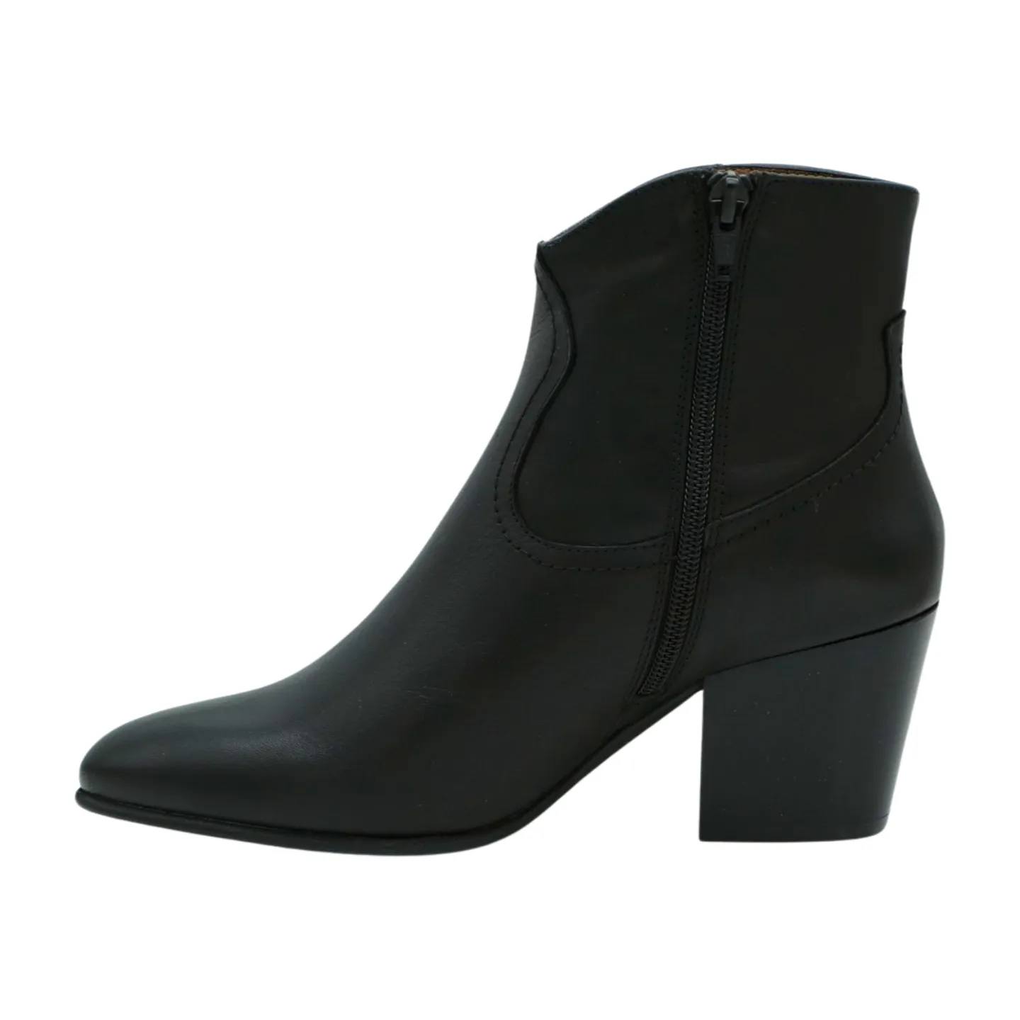 Wonders I-8912 Black Leather Western Ankle Boot