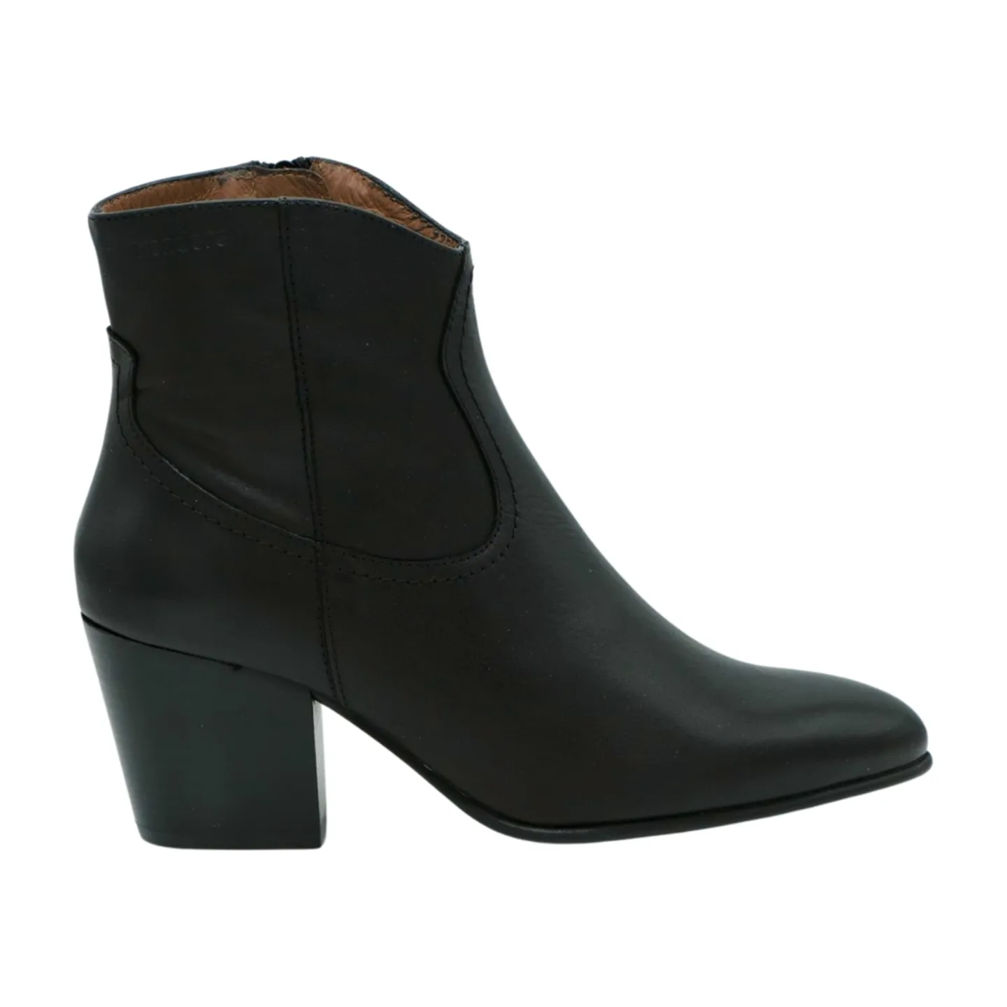 Wonders I-8912 Black Leather Western Ankle Boot