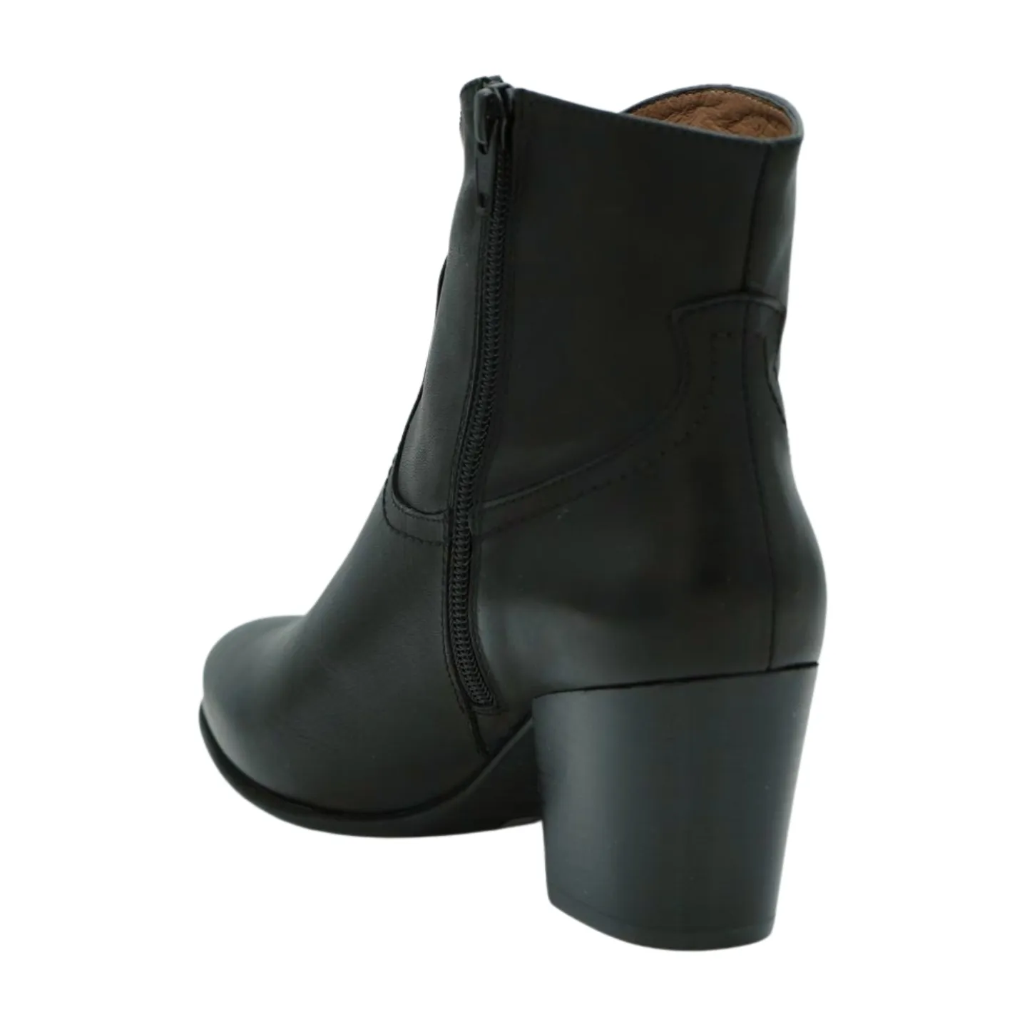 Wonders I-8912 Black Leather Western Ankle Boot