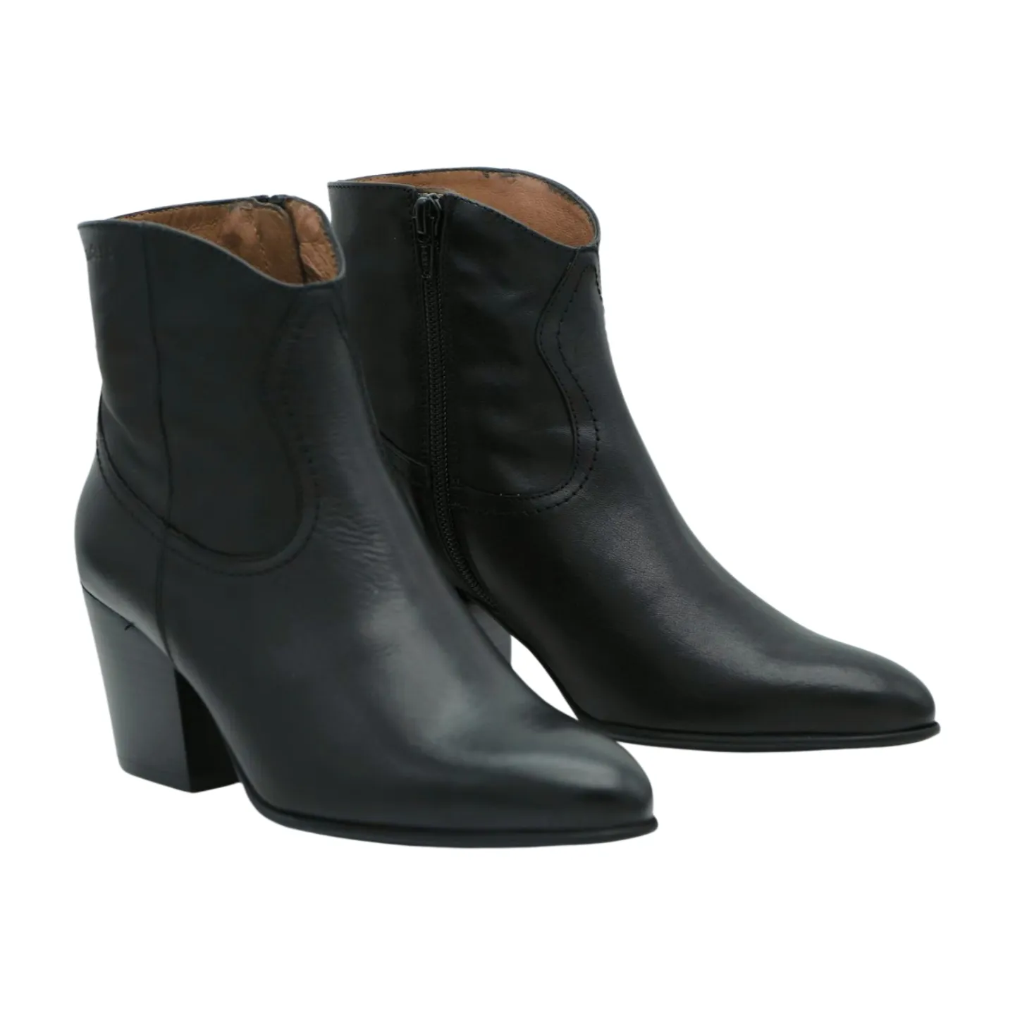 Wonders I-8912 Black Leather Western Ankle Boot