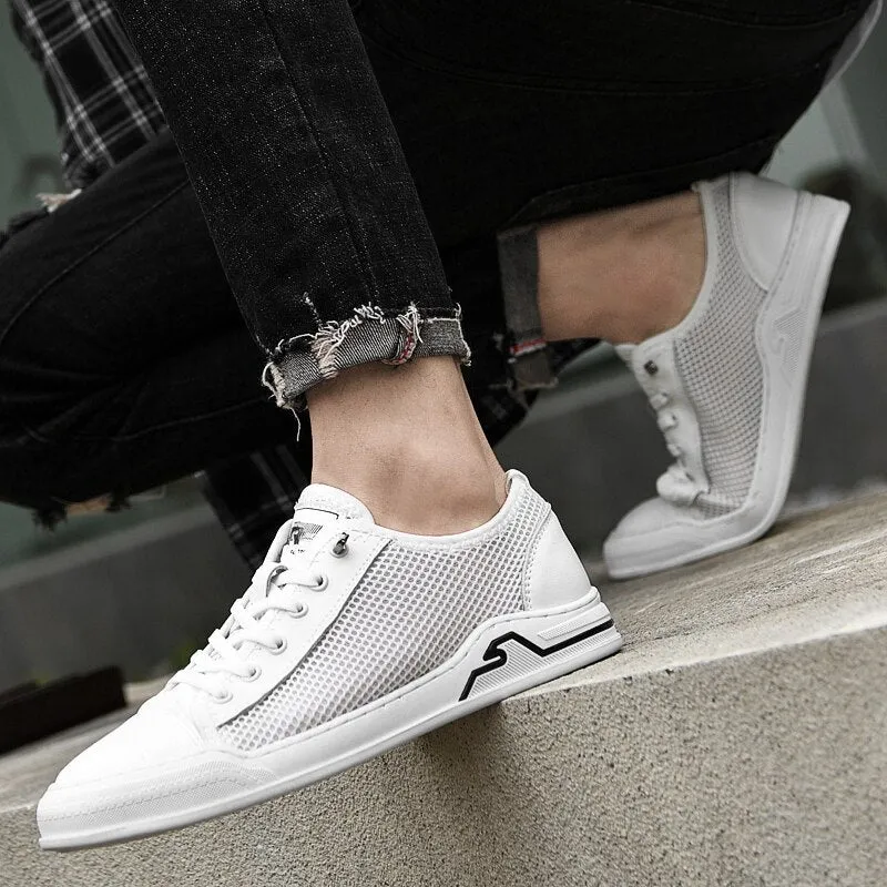 Xituodai  New Brand High Quality White Men's Genuine Leather Casual Shoes Summer Breathable Outdoor Sneakers Man Loafers Comfortable Flats