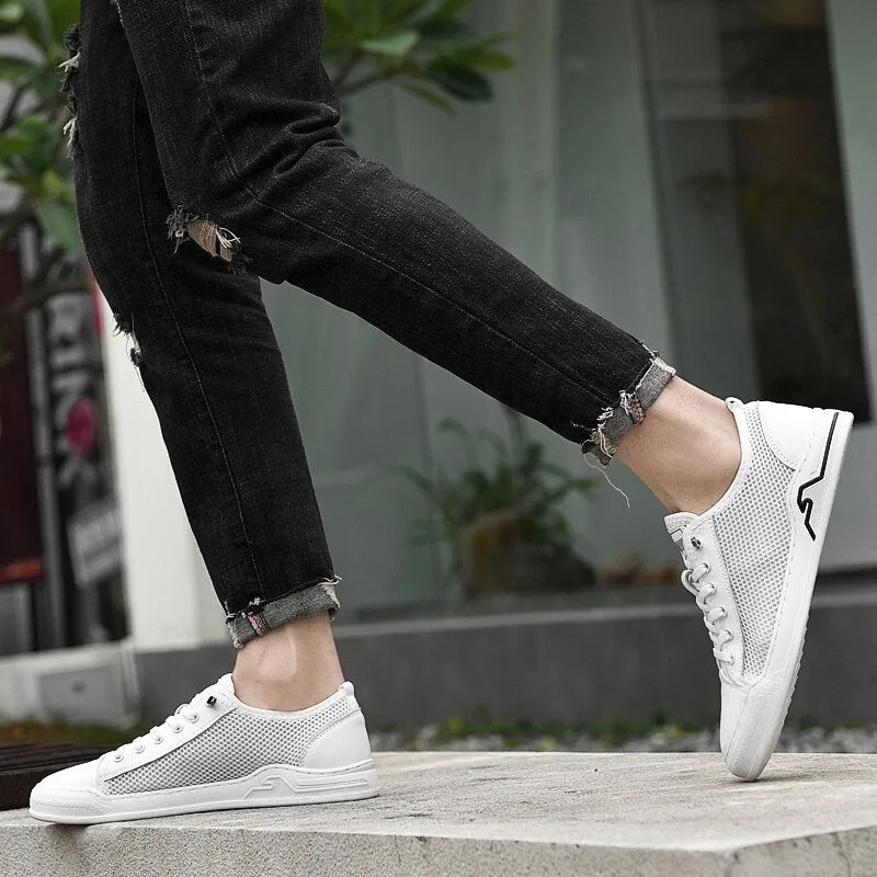 Xituodai  New Brand High Quality White Men's Genuine Leather Casual Shoes Summer Breathable Outdoor Sneakers Man Loafers Comfortable Flats